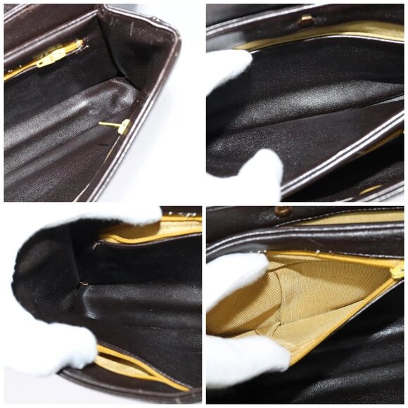 Christian Dior Shoulder Bag Leather Brown Gold - Picture 15 of 16